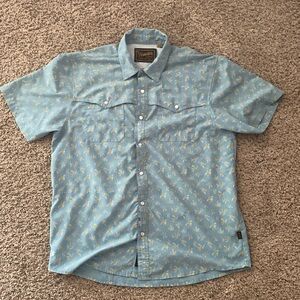 Mens Howler Brothers Medium Tech Fabric Button-Snap short sleeve shirt
